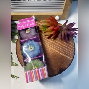 Tealight Candles Set - Purple, Green, Blue